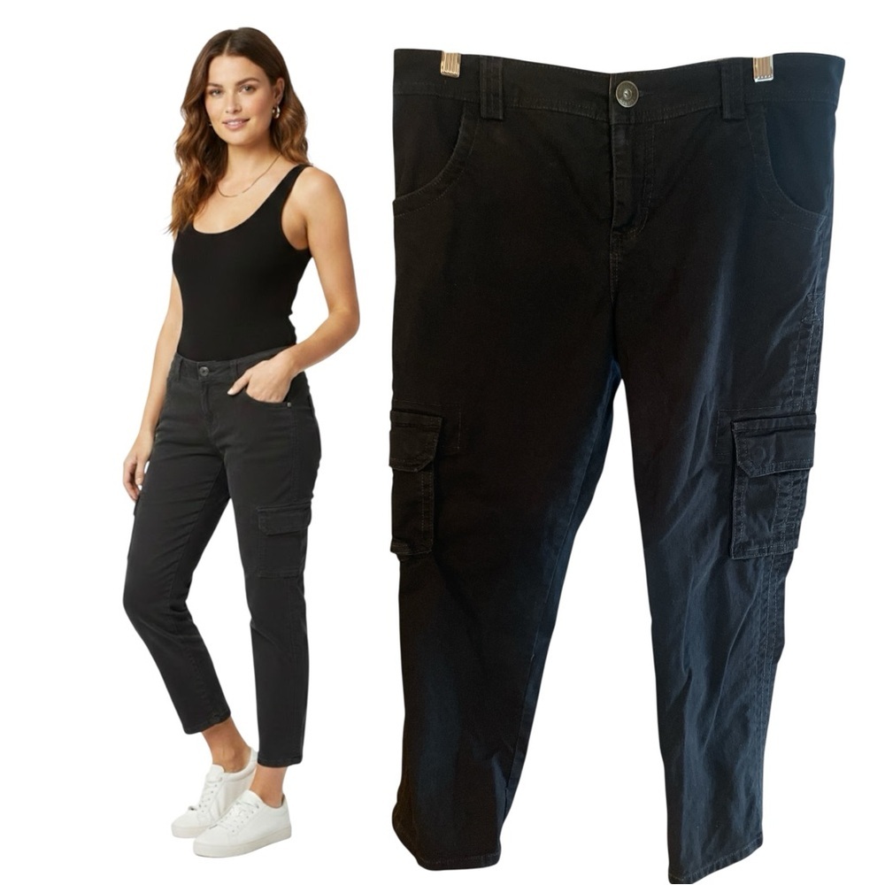 Sanctuary Polished Cargo Pants Size 30 Black Utility Ankle Crop